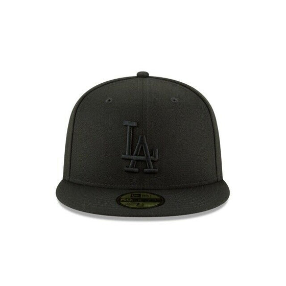 New Era 59Fifty Hat Mens MLB Los Angeles Dodgers All Black LA Fitted 5950 - 757 Sports Collectibles