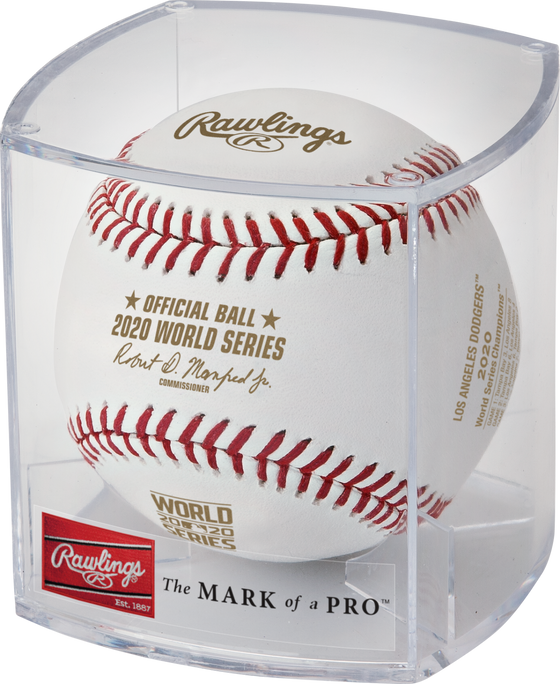 2020 World Series Champions Los Angeles Dodgers Baseball in Display Cube