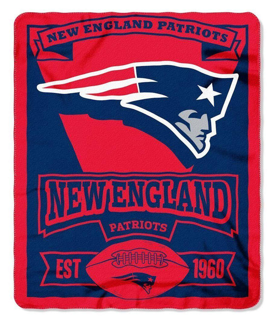 NFL New England Patriots 50"x60" Marque Design Fleece Blanket - 757 Sports Collectibles