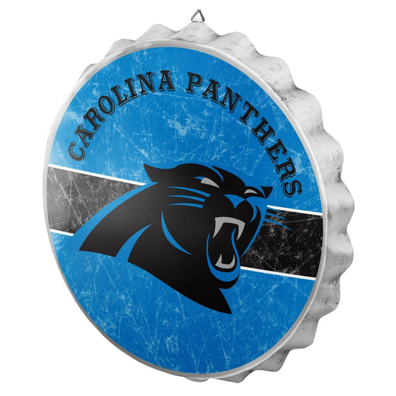 NFL Metal Distressed Bottle Cap Wall Sign-Pick Your Team- Free Shipping (Carolina Panthers)