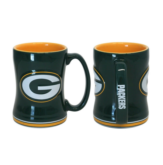 Boelter Brands NFL 14oz Ceramic Relief Sculpted Mug(1) PICK YOUR TEAM (Green Bay Packers)
