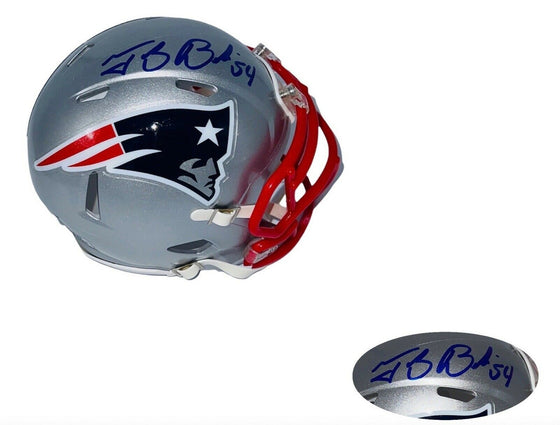 Tedy Bruschi Signed Autograph New England Patriots Speed Mini Helmet JSA COA - 757 Sports Collectibles