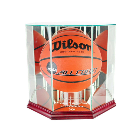 Michigan State Spartans Champion Glass Basketball Display Case FREE SHIPPING UV - 757 Sports Collectibles