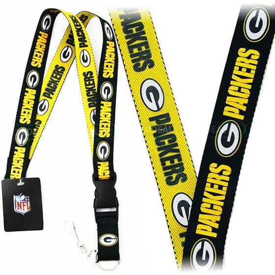 Green Bay Packers 1" 2-Tone Thick Lanyard Breakway Key Keychain Buckle - 757 Sports Collectibles