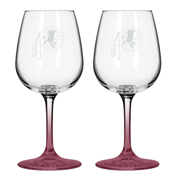 Boelter Brands 12oz Color Stem Wine Glass - PICK YOUR TEAM - FREE SHIP (Washington Redskins)