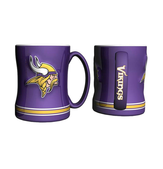 Boelter Brands NFL 14oz Ceramic Relief Sculpted Mug(1) PICK YOUR TEAM (Minnesota Vikings)