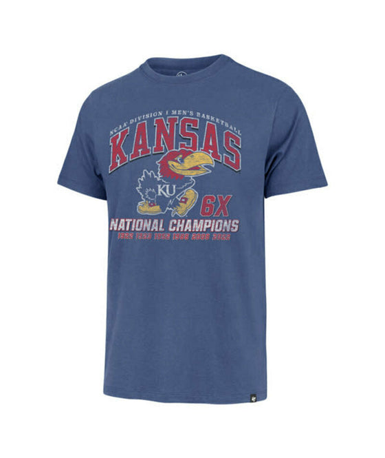 Kansas Jayhawks '47 2022 NCAA 6 Time Basketball National Champions T-Shirt - 757 Sports Collectibles