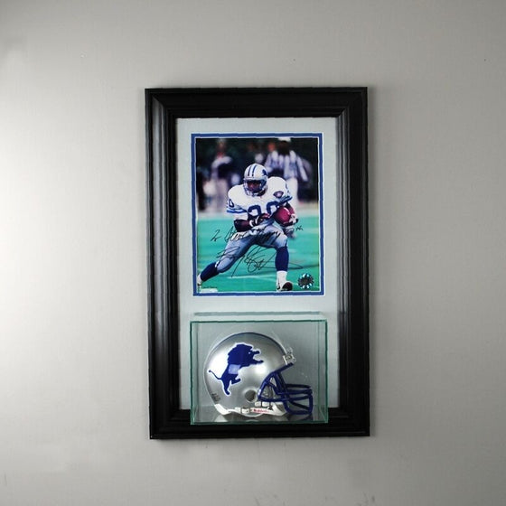 8x10 Picture frame w/ Mini Helmet Display Case UV New Glass NFL FREE SHIPPING - 757 Sports Collectibles