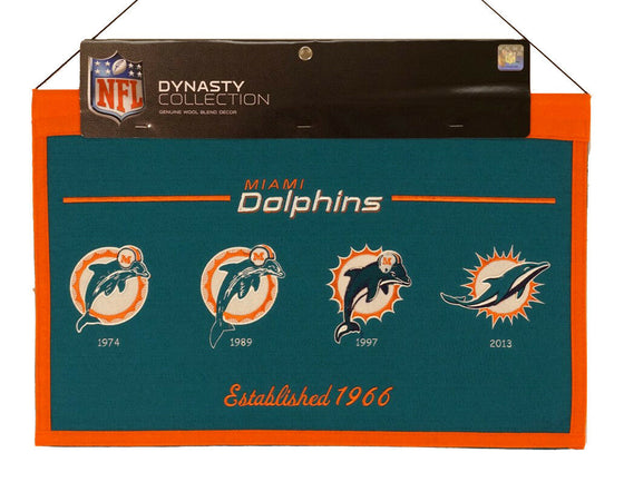 Miami Dolphins 22x14 Logo Evolution Heritage Banner - 757 Sports Collectibles