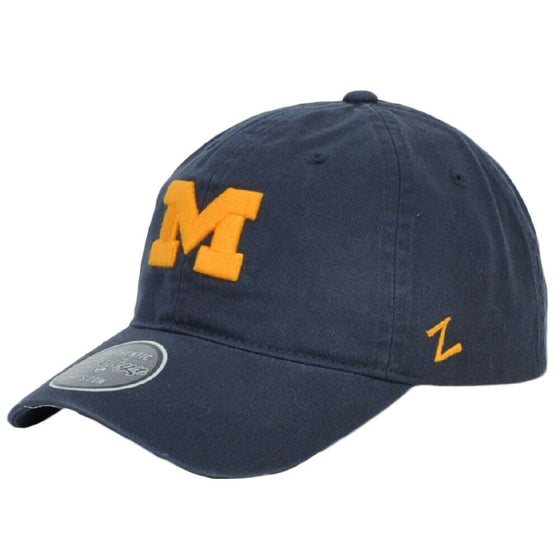 NCAA Zephyr Michigan Wolverines Sun Buckle Hat Cap Blue Curved Bill
