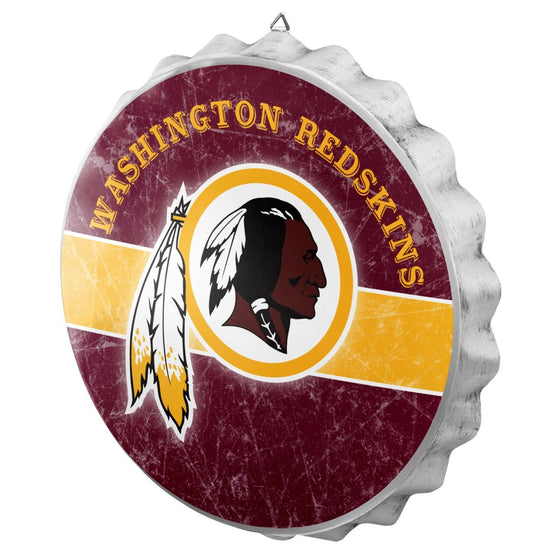 NFL Metal Distressed Bottle Cap Wall Sign-Pick Your Team- Free Shipping (Washington Redskins)