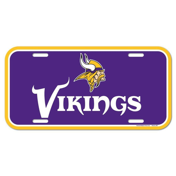 Wincraft - NFL - Plastic License Plate - Pick Your Team - FREE SHIP (Minnesota Vikings)