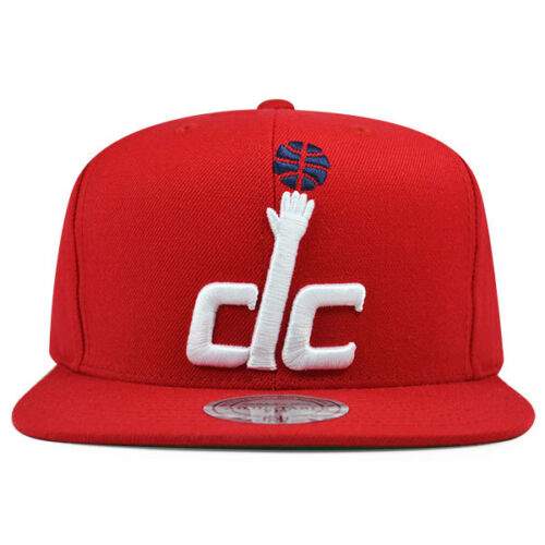 Washington Wizards SOLID "dc" Red Snapback Mitchell & Ness NBA Hat