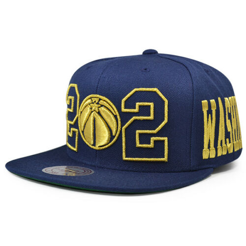 Washington Wizards 202 GOLD AREA CODE Snapback Mitchell & Ness NBA Hat - Navy