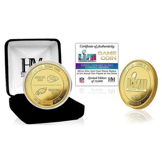 Kansas City Chiefs Philadelphia Eagles Official Super Bowl LVII Gold Flip Coin