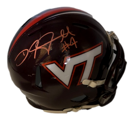 Virginia Tech Hokies DeAngelo Hall Signed Auto Maroon Mini Helmet JSA W COA - 757 Sports Collectibles
