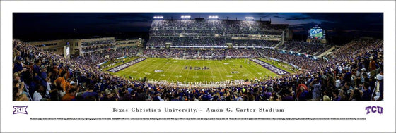 TCU Horned Frogs Football - 50 Yard at Night - Unframed - 757 Sports Collectibles