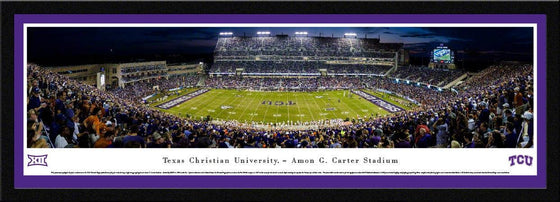 TCU Horned Frogs Football - 50 Yard at Night - Select Frame - 757 Sports Collectibles