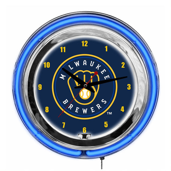 Milwaukee Brewers 14" Neon Clock