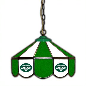New York Jets 14-in. Stained Glass Pub Light