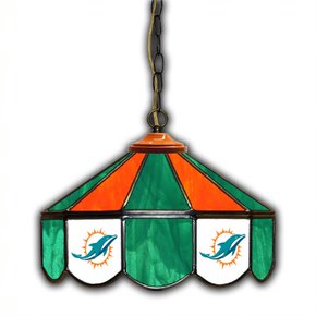Miami Dolphins 14-in. Stained Glass Pub Light