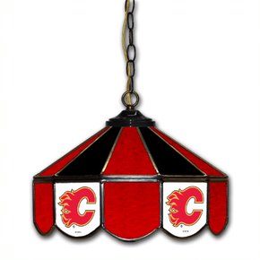 Calgary Flames 14-in. Stained Glass Pub Light