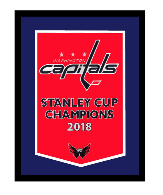 Washington Capitals Framed 2018 Stanley Cup Champions Dynasty Banner Blue 31"x42"