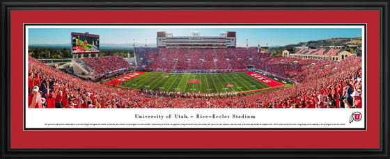 Utah Utes Football - 50 Yard Line - Deluxe Frame - 757 Sports Collectibles
