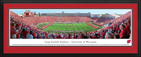 Wisconsin Badger Football - 50 Yard Line - Deluxe Frame - 757 Sports Collectibles