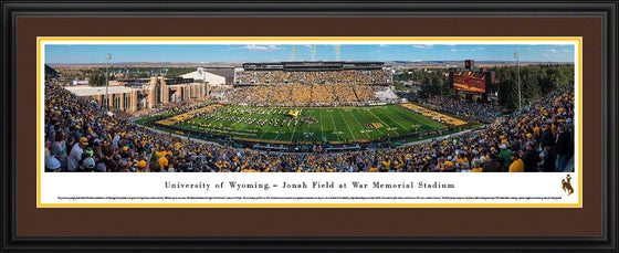Wyoming Cowboys Football - 50 Yard Line - Deluxe Frame - 757 Sports Collectibles