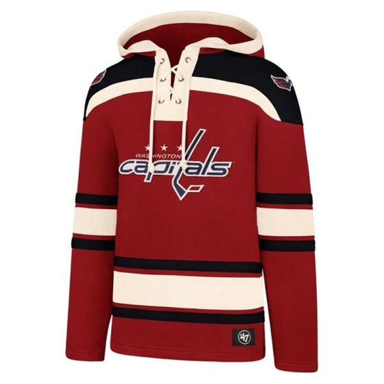 47 Brand Lacer Hoodie - Mens Washington Capitals Red XXL