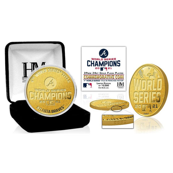 Atlanta Braves 2021 World Series Champions Gold Mint Coin - 757 Sports Collectibles