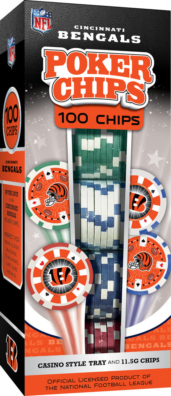 Cincinnati Bengals 100 Piece NFL Poker Chips