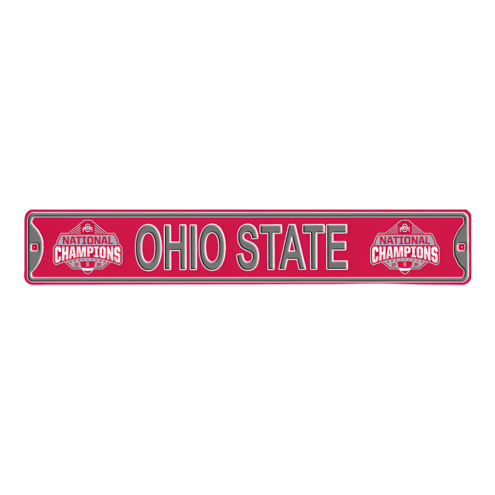 Ohio State Buckeyes - 2024 National Champions, OHIO STATE - Embossed Steel Street Sign
