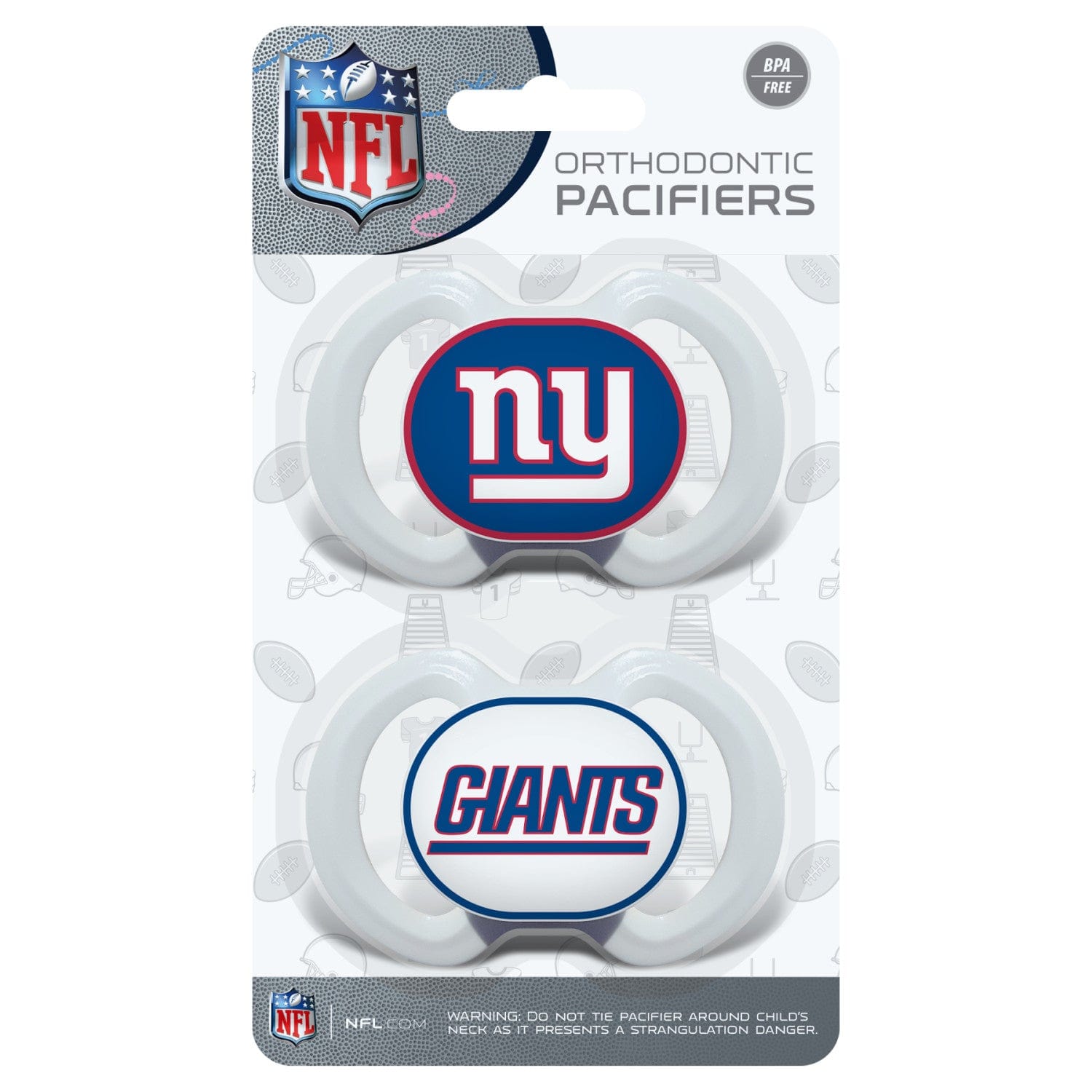 New York Giants Pacifier 2-Pack for Infants - Sports Gifts, Sports Memorabilia, Sports Collectibles, Fan Shop