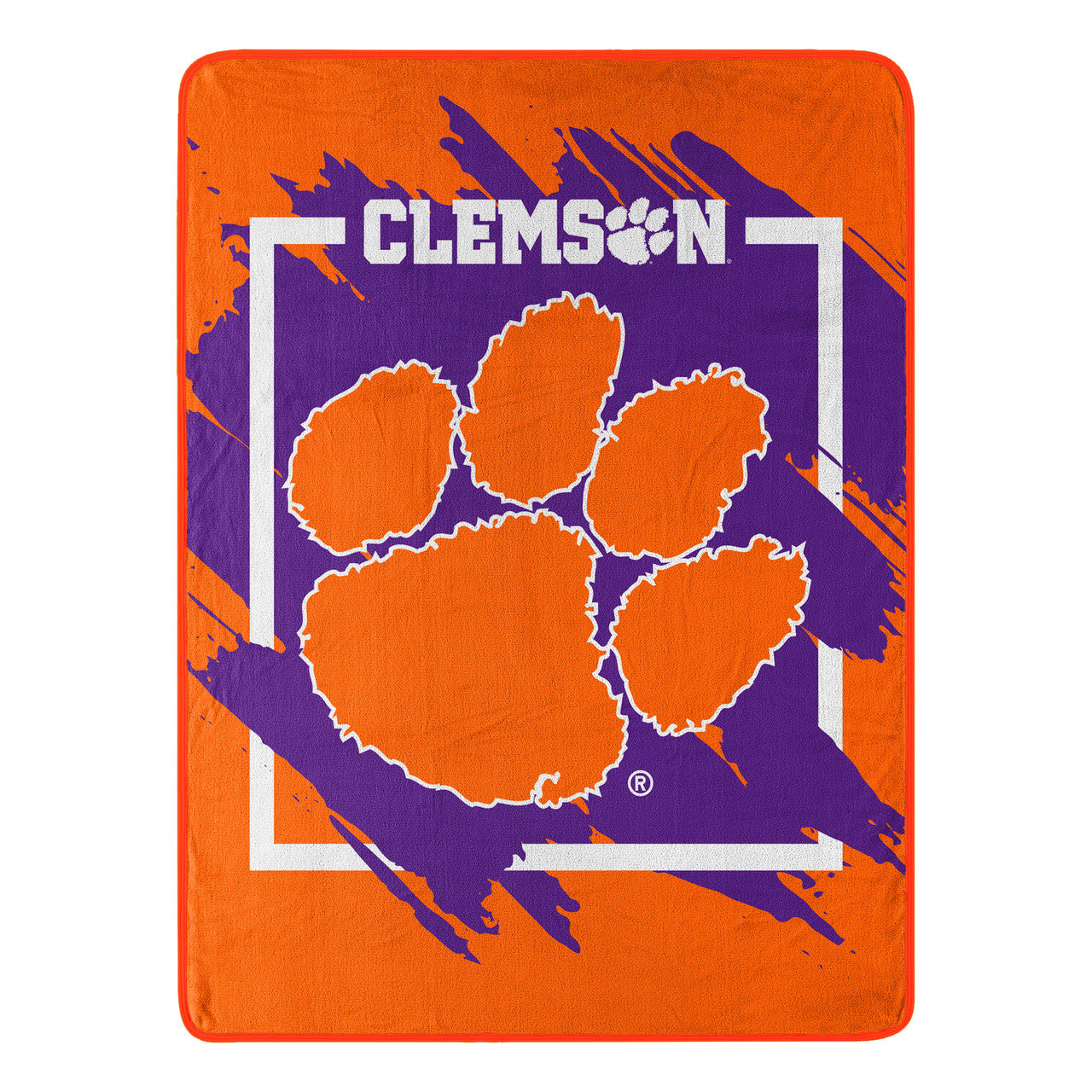 Clemson Tigers Blanket 46x60 Micro Raschel Dimensional Design Rolled - Sports Collectibles, Sports Memorabilia, Sports Fan Shop, Sports Gifts