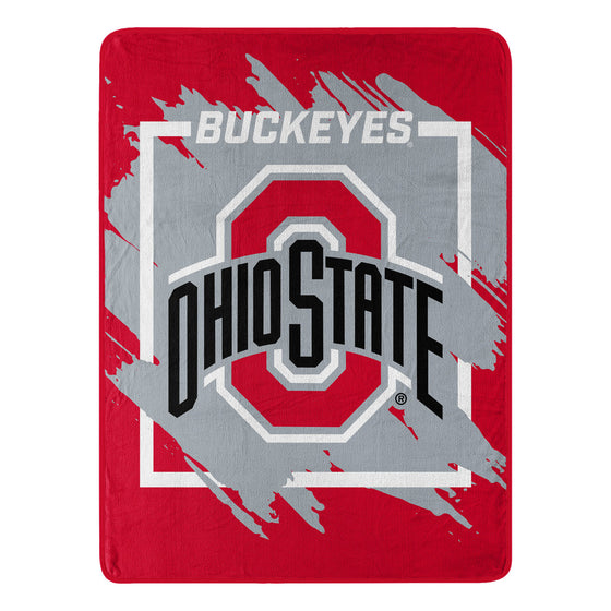 Ohio State Buckeyes Blanket 46x60 Micro Raschel Dimensional Design Rolled - 757 Sports Collectibles