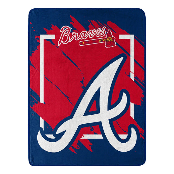 Atlanta Braves Blanket 46x60 Micro Raschel Dimensional Design Rolled - Sports Collectibles, Sports Memorabilia, Sports Fan Shop, Sports Gifts