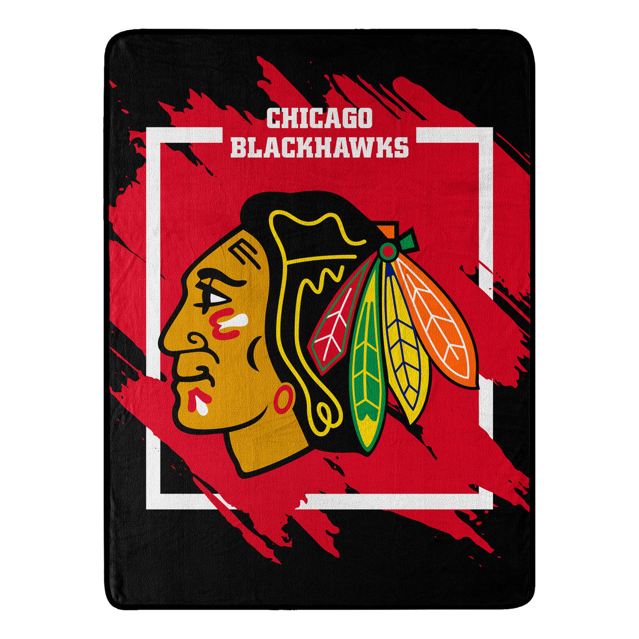 Chicago Blackhawks Blanket 46x60 Micro Raschel Dimensional Design Rolled Special Order - Sports Collectibles, Sports Memorabilia, Sports Fan Shop, Sports Gifts