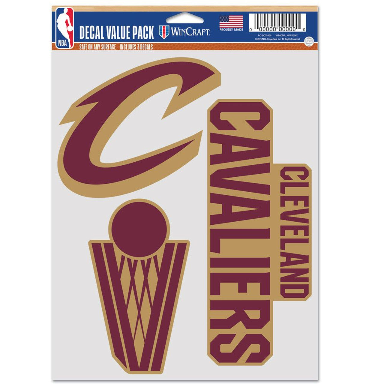 Cleveland Cavaliers Decal Multi Use Fan 3 Pack Special Order - Sports Collectibles, Sports Memorabilia, Sports Fan Shop, Sports Gifts