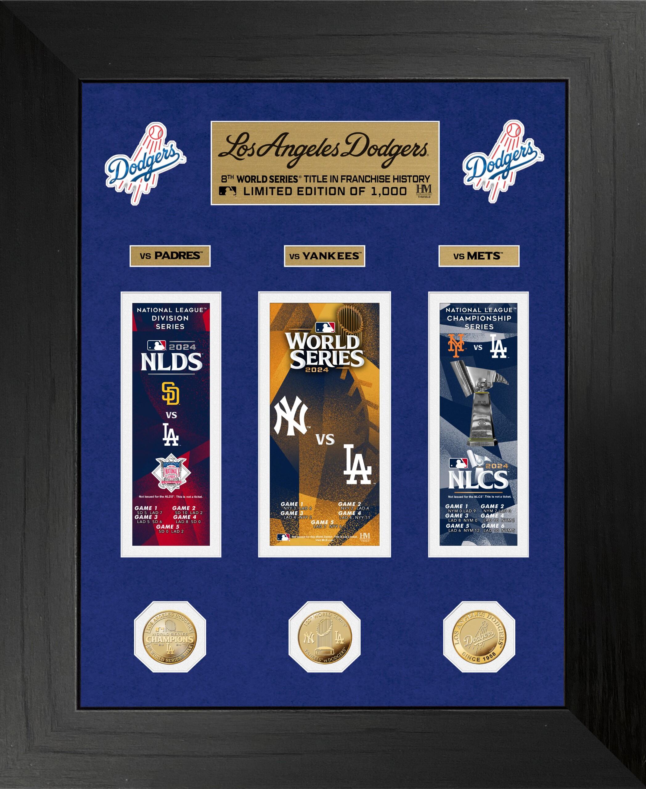 LA Dodgers Deluxe Road to the 2024 World Series Ticket Gold Coin Photo Mint - Sports Collectibles, Sports Memorabilia, Sports Fan Shop, Sports Gifts