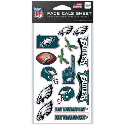 Philadelphia Eagles Face Cals Temporary Tattoos - Sports Collectibles, Sports Memorabilia, Sports Fan Shop, Sports Gifts