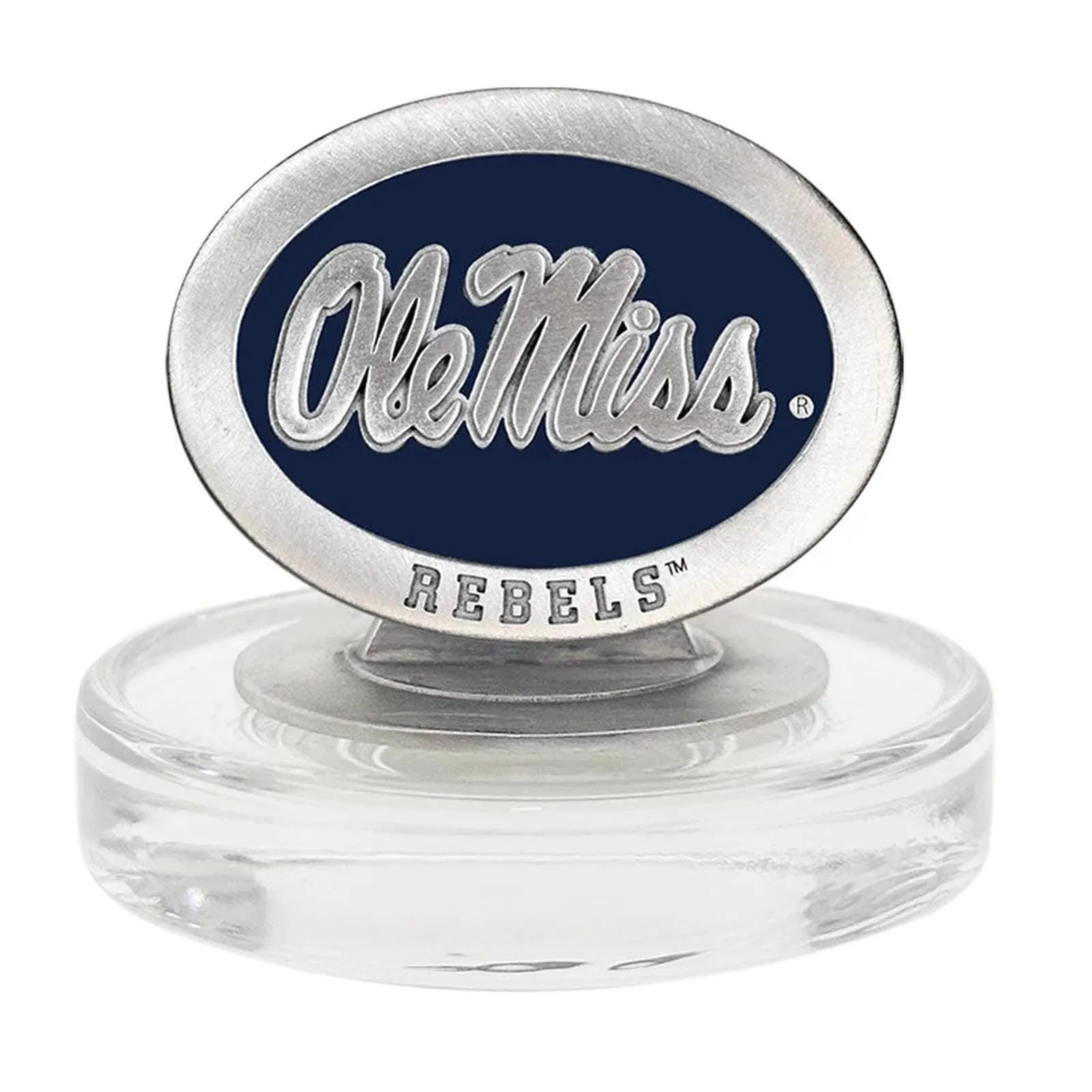 University of Mississippi "Ole Miss" Blue Logo Royal Decanter w/ 3D Top