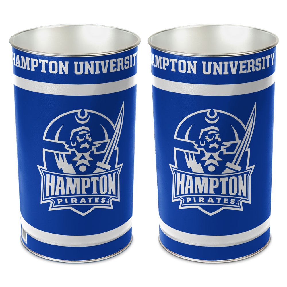 Hampton Pirates Wastebasket - tapered 15"H - Sports Gifts, Sports Memorabilia, Sports Collectibles, Fan Shop