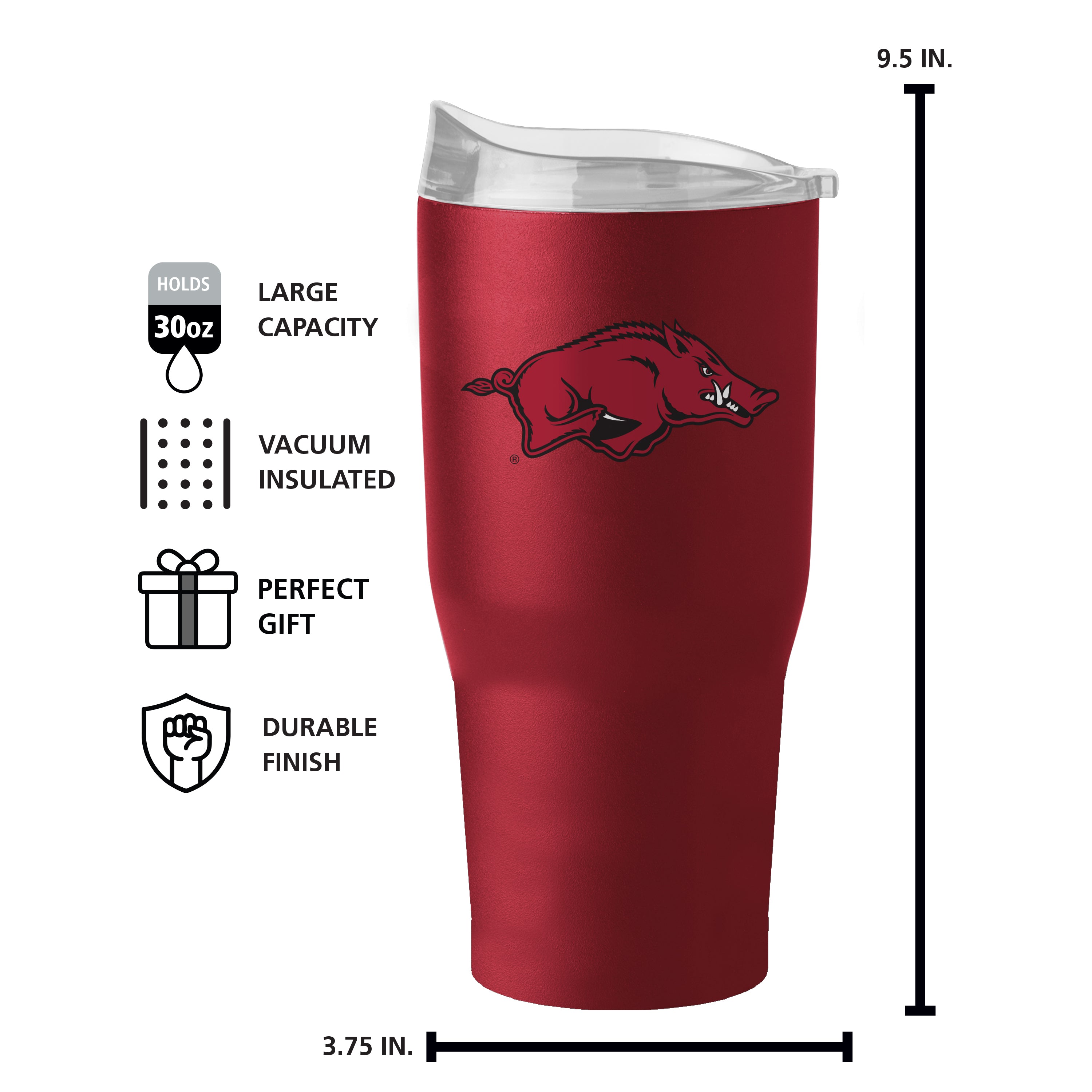 Arkansas 30oz Flipside Powder Coat Tumbler