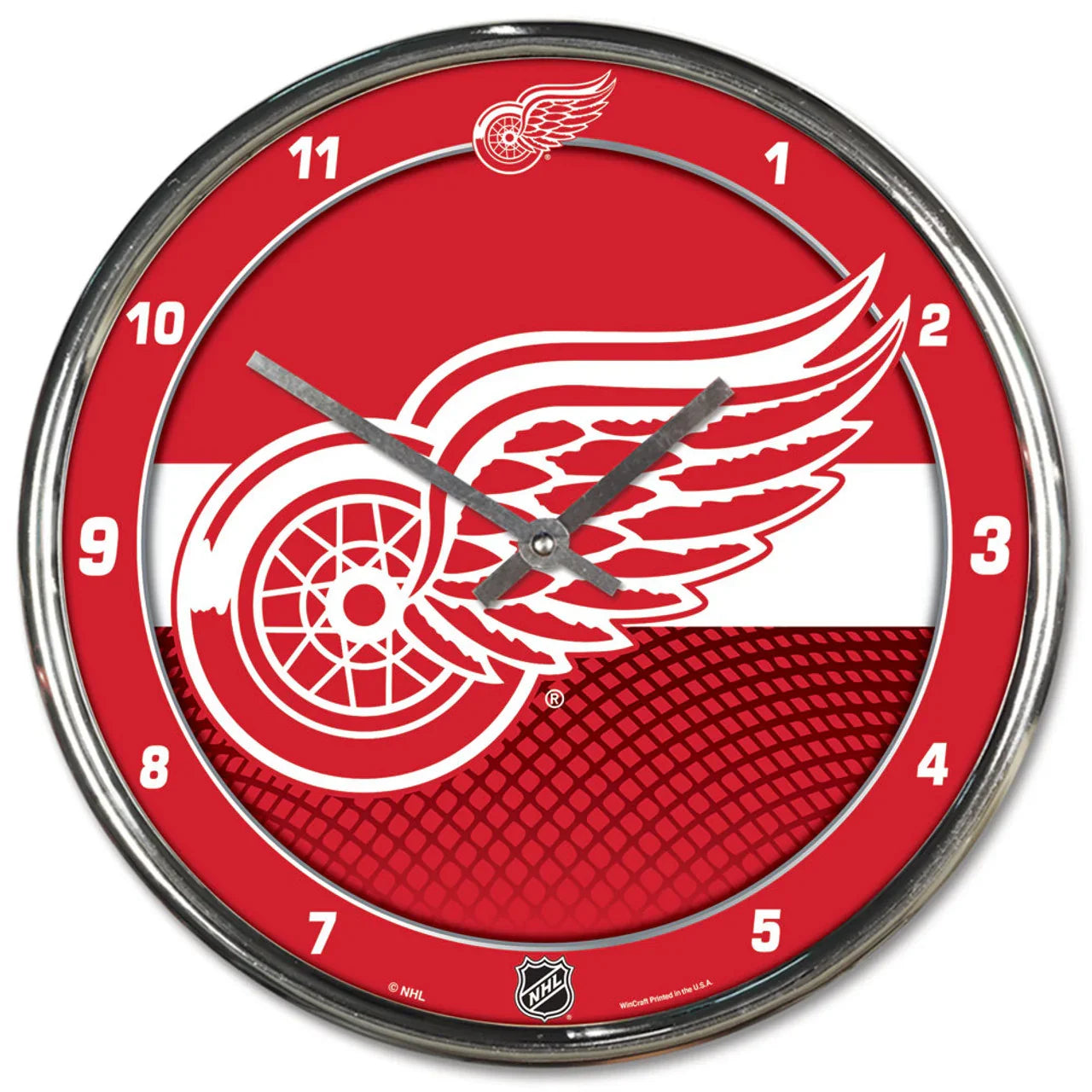 Detroit Red Wings Round Chrome Wall Clock (CDG) - 757 Sports Collectibles