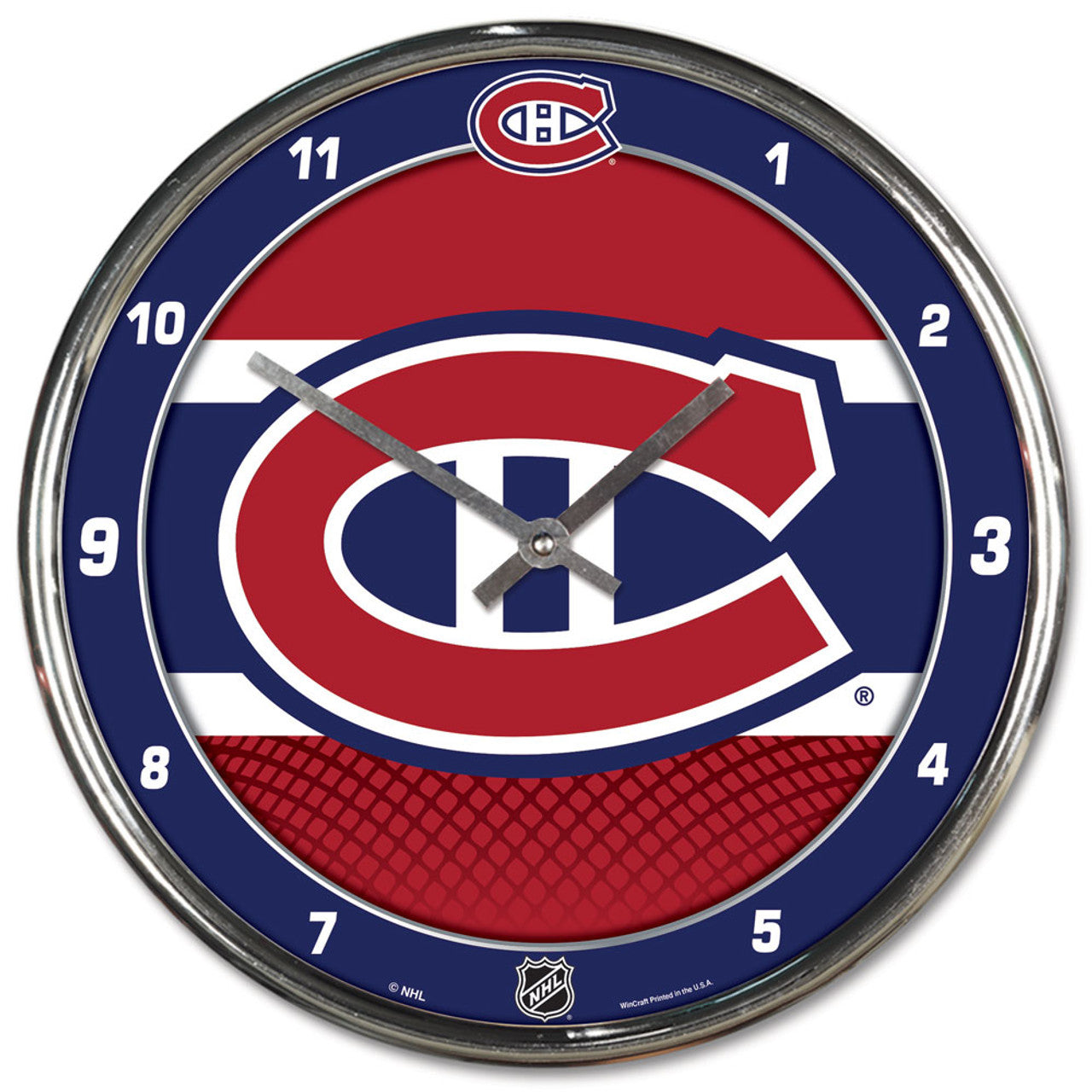 Montreal Canadiens Round Chrome Wall Clock - Sports Collectibles, Sports Memorabilia, Sports Fan Shop, Sports Gifts