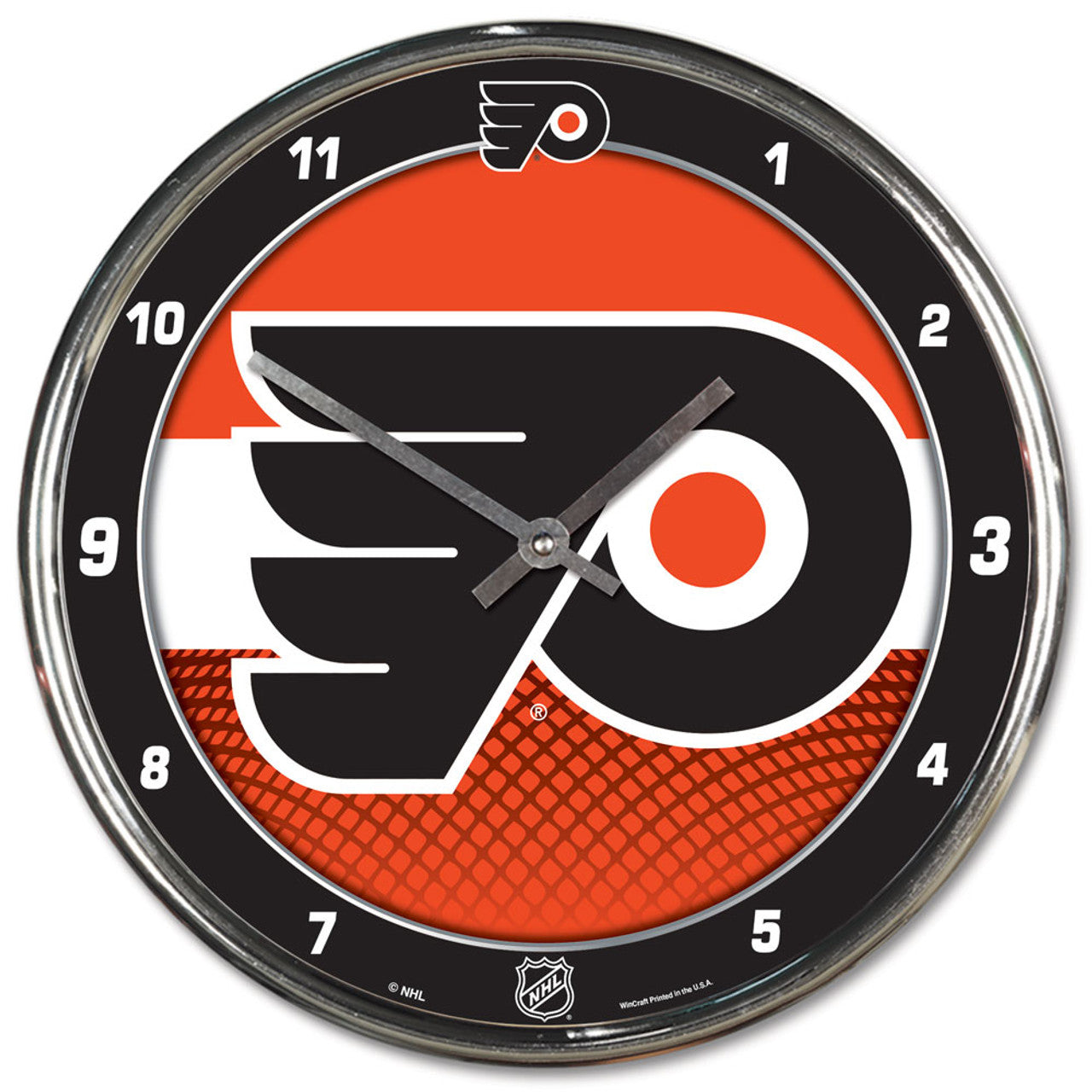 Philadelphia Flyers Clock Round Wall Style Chrome - Sports Collectibles, Sports Memorabilia, Sports Fan Shop, Sports Gifts