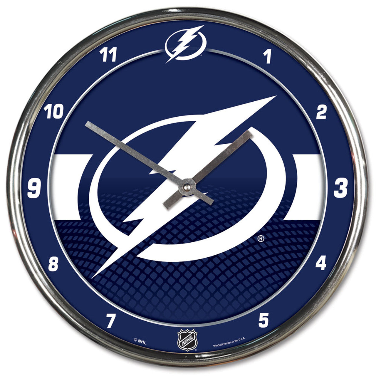 Tampa Bay Lightning Clock Round Wall Style Chrome - Sports Collectibles, Sports Memorabilia, Sports Fan Shop, Sports Gifts