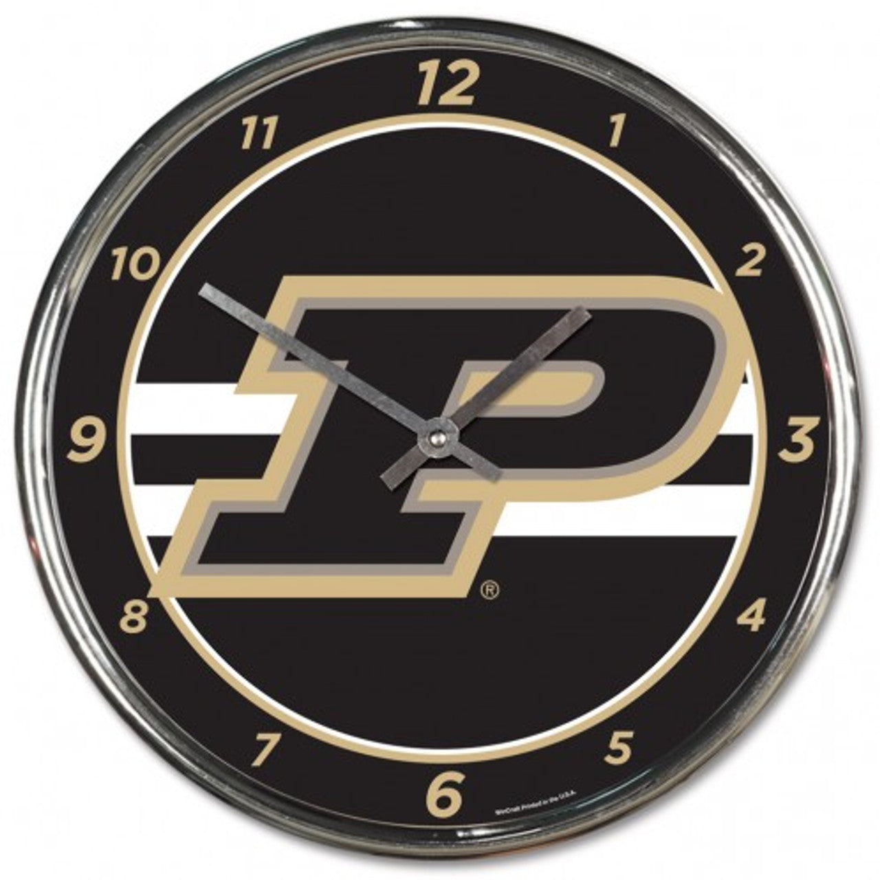 Purdue Boilermakers Clock Round Wall Style Chrome - Sports Collectibles, Sports Memorabilia, Sports Fan Shop, Sports Gifts
